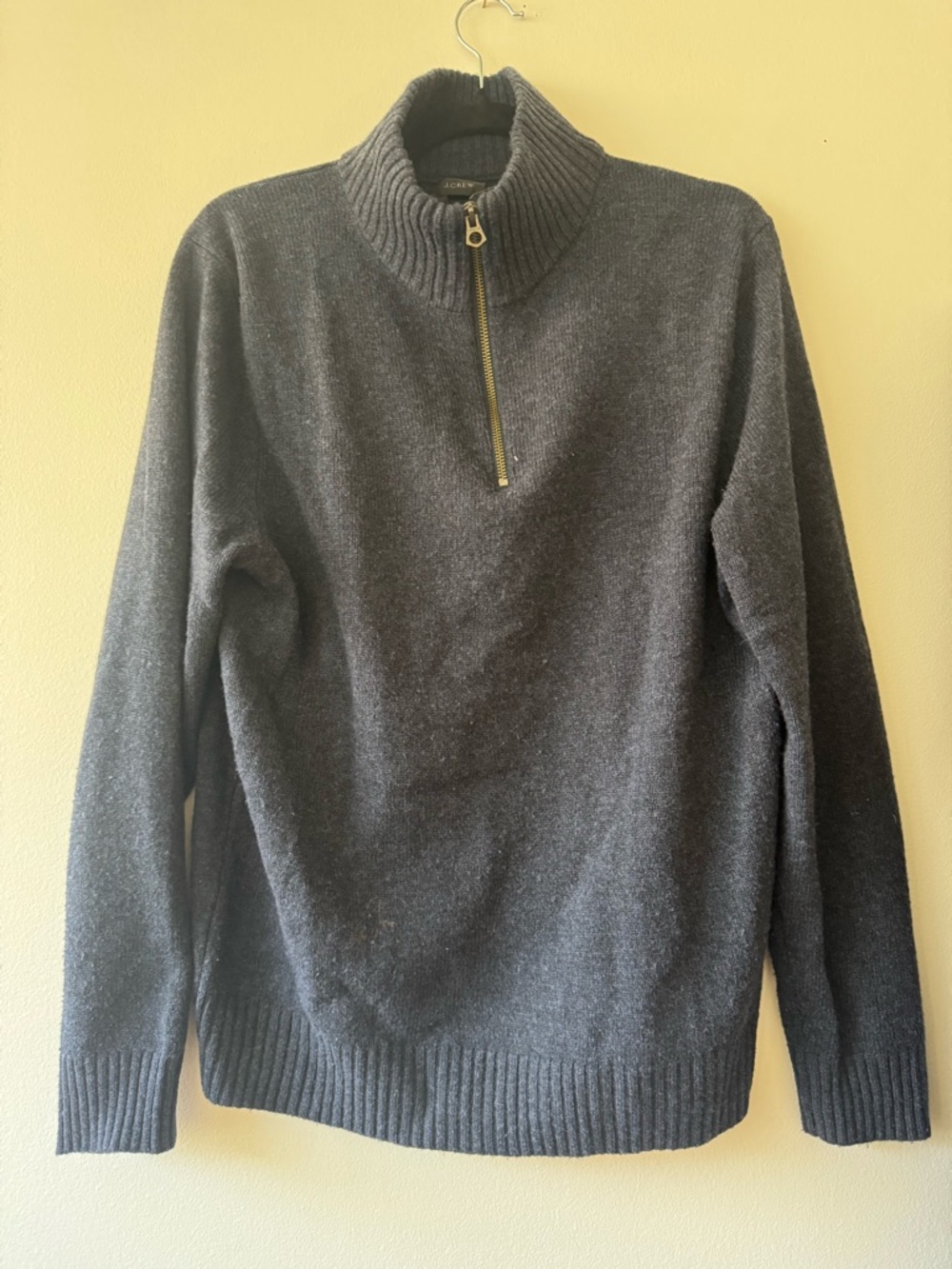 J. Crew Charcoal Gray Half-Zip Mock Neck Sweater